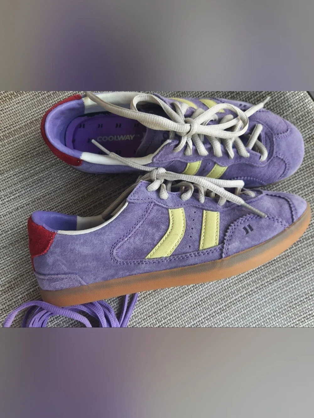 Coolway Purple Suede Sneakers with Yellow Accents